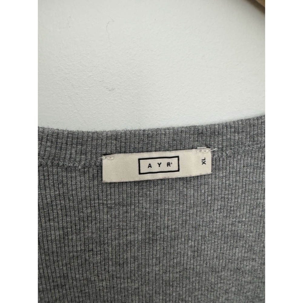AYR 'The Exec' Ribbed Pima Cotton Sz XL Petite Classic Chic Preppy Soft Lounge - Picture 3 of 6